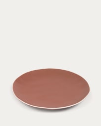Assiette plate Rin en céramique marron