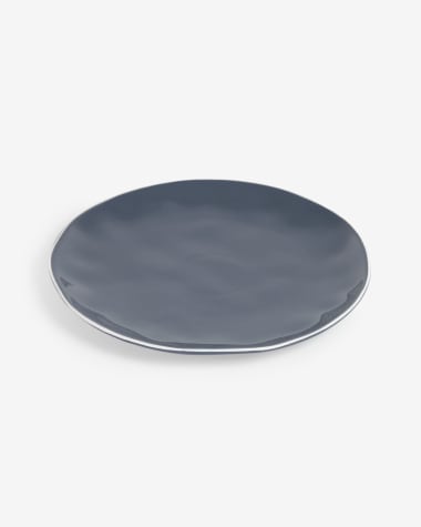Pontis flat plate in blue porcelain