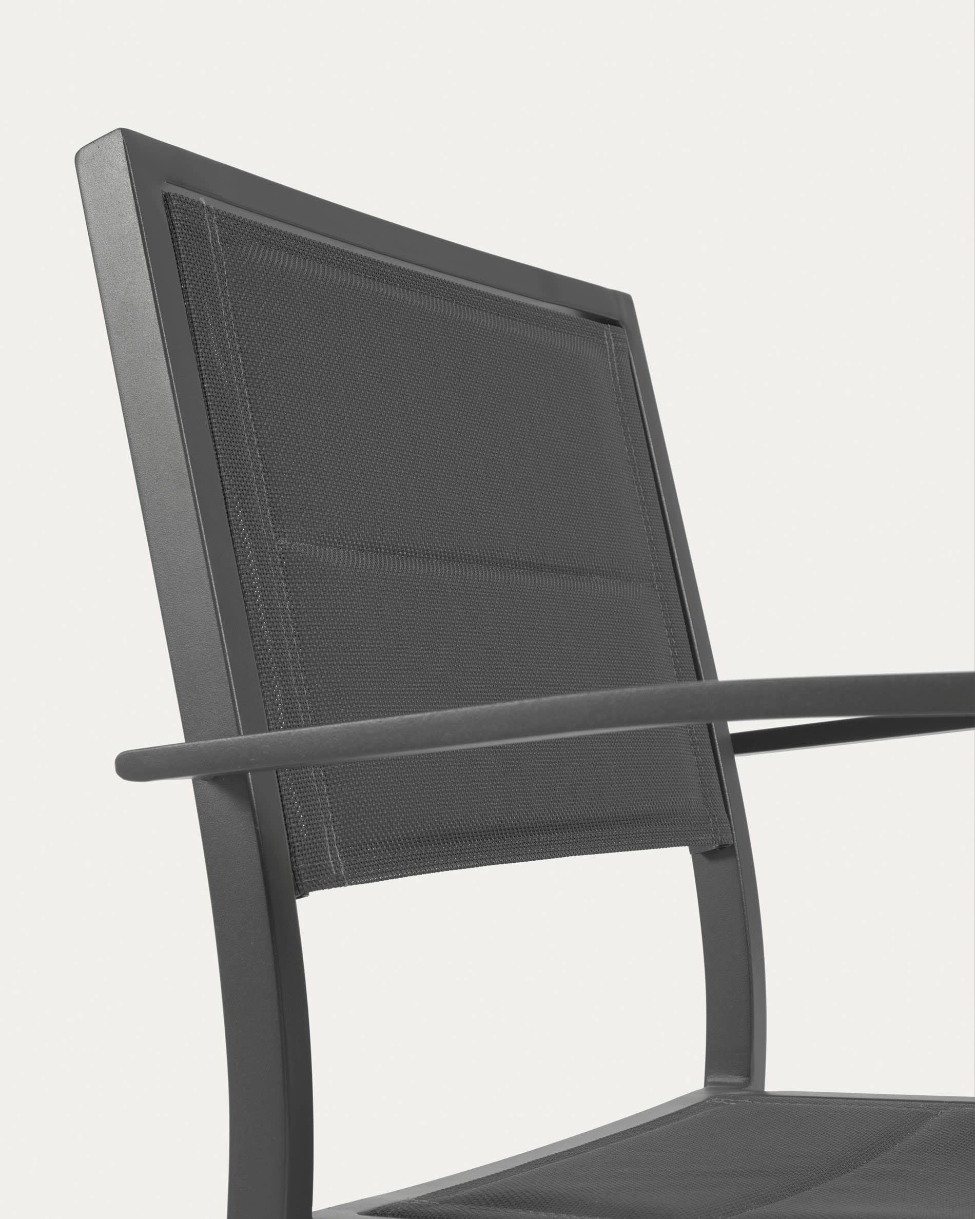 black aluminium chairs