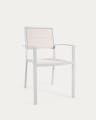 Krzesło sztaplowane ogrodowe Sirley z aluminium i białego textilenu