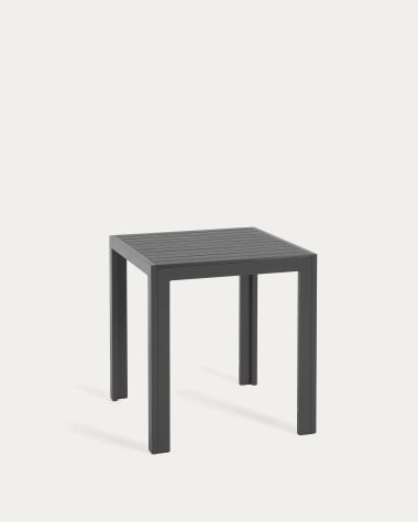 Sirley outdoor table in black aluminium, 70 x 70 cm