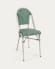 Καρέκλα bistro εξωτερικού χώρου Marilyn, αλουμίνιο, πράσινο και λευκό συνθετικό ρατάν