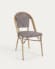 Καρέκλα bistro εξωτερικού χώρου Marilyn, αλουμίνιο, καφέ και λευκό συνθετικό ρατάν