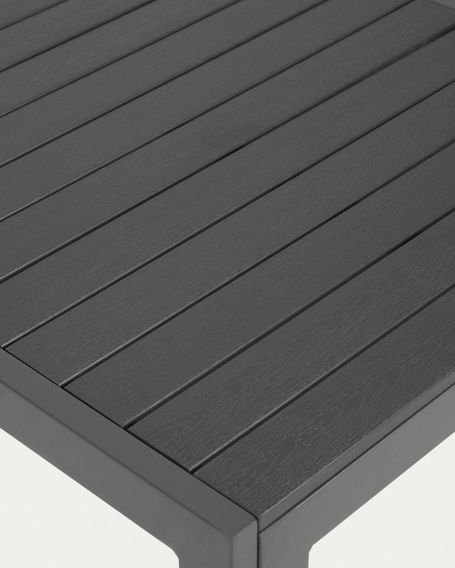 bestia Produce Muchos Mesa de exterior Sirley de aluminio negro 140 x 70 cm | Kave Home