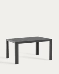 Sirley outdoor table in black aluminium, 140 x 70 cm