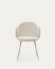 Yunia Stuhl in breitem Cord in Beige mit Stahlbeinen in Beige