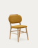 Cadira Helda de xenilla mostassa i fusta massissa de roure