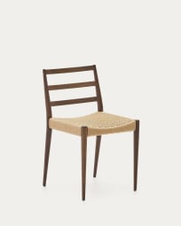 Analy chair in solid oak 100% FSC with walnut finish and rope seat