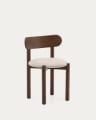 Καρέκλα Nebai από καφέ chenille και μασίφ σκελετό δρυός με φινίρισμα καρυδιάς FSC MIX Credit