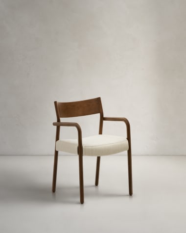 Falconera chair with a removable cover in solid oak wood FSC Mix Credit with walnut finish
