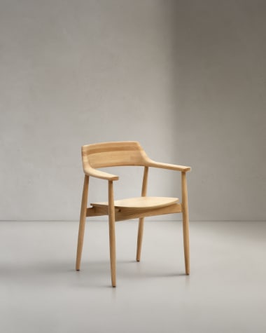 Fondes chair in solid oak wood FSC Mix Credit with natural finish