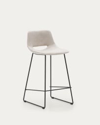 Zahara beige stool with steel in a black finish, height 65 cm