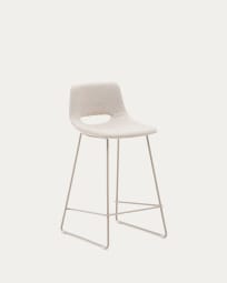 Zahara beige stool with steel in a beige finish, height 65 cm
