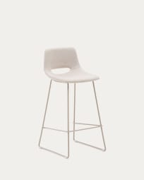 Zahara beige stool with steel in a beige finish, height 75 cm