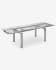 Nara extendable glass table with stainless steel frame 160 (240) x 85 cm