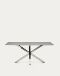 Table Argo 180x100 cm, Inox Porcelanique Iron Moss
