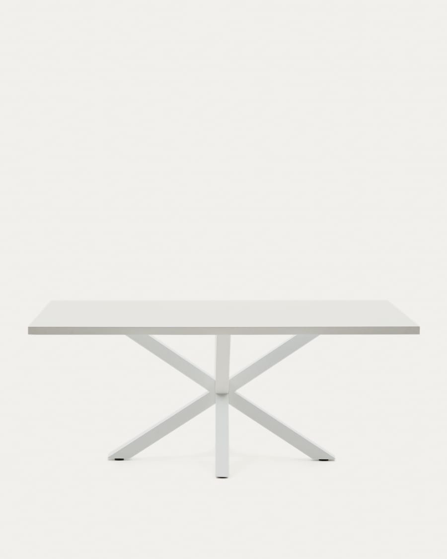 Resoneer vaardigheid oneerlijk Argo tafel 200 cm witte melamine wit benen | Kave Home