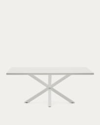 Argo Tisch 200 x 100 cm mit Melamin weiß und weißen Stahlbeinen