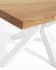 Argo oak veneer table with natural finish and steel legs with white finish 180 x 100 cm