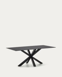 Table Argo 200x100 cm, epoxy noir et verre noir