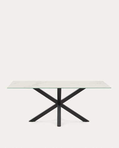 Argo table 200x100, epoxy black and Kalos blanco
