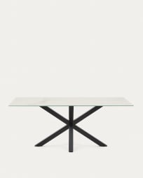 Argo table 200x100, epoxy black and Kalos blanco