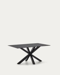Table Argo 180x100 cm, epoxy noir et verre noir