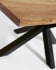 Argo oak veneer table with natural finish and steel legs with black finish 180 x 100 cm