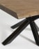 Τραπέζι Argo, παλαιωμένος καπλαμάς δρυός και μαύρα ατσάλινα πόδια, 180x100εκ