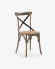 Alsie solid elm chair with brown lacquer and rattan seat