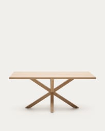Table Argo 180 x 100 cm en mélamine naturelle et pieds en acier effet bois