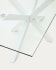 Mesa Argo de cristal y patas de acero acabado blanco 160 x 90 cm