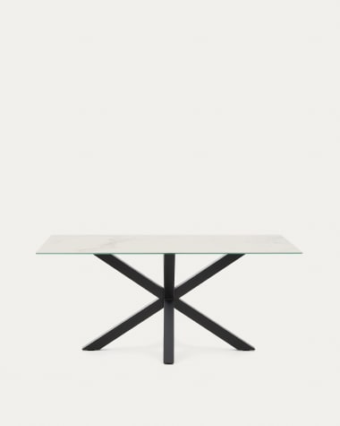 Argo table 160x90 black, porcelain Kalos Blanco