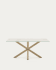 Table Argo en grès cérame blanc et  pieds en acier effet bois 160 x 90 cm