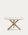 Lotus table in white with solid oak legs, Ø 120 cm