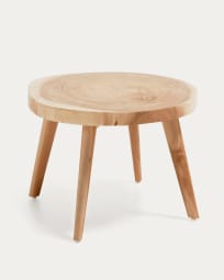 Table d'appoint Wellcres en bois de mungur massif Ø 65 cm