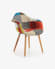 Καρέκλα Kevya, πολύχρωμο patchwork και πόδια σε ξύλο οξυάς