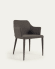 Croft dark grey chair with fabric-covered legs