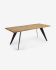 Τραπέζι Koda, καπλαμάς δρυός σε φυσικό φινίρισμα και μαύρα ατσάλινα, 180x100εκ