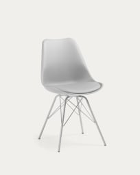 Ralf grey chair with metal legs