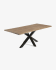 Τραπέζι Argo, παλαιωμένος καπλαμάς δρυός και μαύρα ατσάλινα πόδια, 220x100εκ