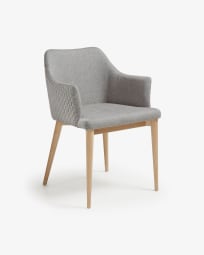 Croft light grey chair in solid ash