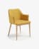 Croft mustard chair with solid ash legs with natural finish