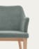 Croft chair in dark green chenille with solid ash wood legs
