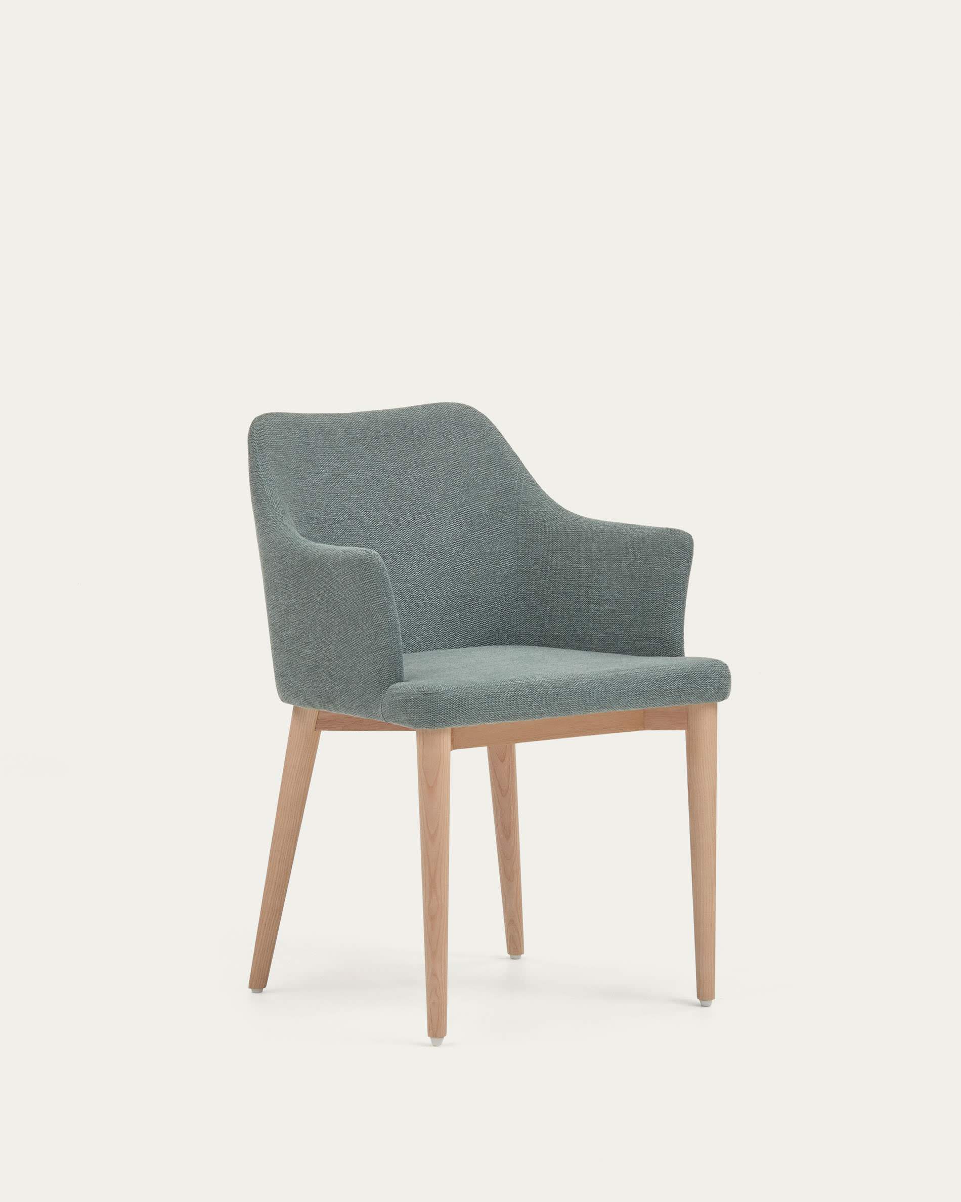 Croft chair in dark green chenille with solid ash wood legs | Kave Home