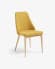 Rosie mustard chair with solid ash legs with natural finish