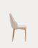 Rosie chair in beige chenille with solid ash wood legs in a natural finish