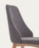 Καρέκλα Rosie, γκρι σκούρο chenille, πόδια σε μασίφ ξύλο οξυάς σε φυσικό φινίρισμα