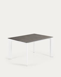 Επεκτεινόμενο τραπέζι Axis, πορσελάνη Vulcano Ash, λευκά ατσάλινα πόδια, 140(200)εκ