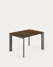 Επεκτεινόμενο τραπέζι Axis, πορσελάνη Iron Corten, ανθρακί πόδια, 120(180)εκ